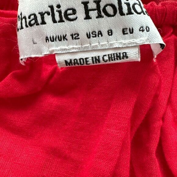 Anthropologie Charlie Holiday Red Jenna Maxi Dress Size large - Picture 5 of 6